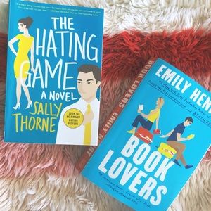 Two romantic comedy books, the hating game,book lovers,Emily Henry, Sally Thorne